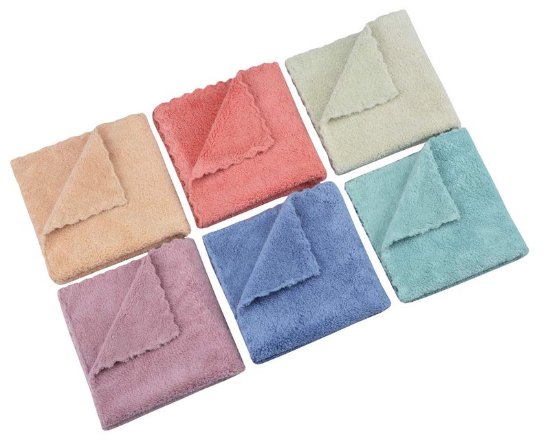 MAYOUTH Microfiber rag Bulk Multi-Functional for House Furniture Reusable Rags Kitchen Wipes Dish Cloths Absorbent and Fast Drying 6 Colors - Image 4